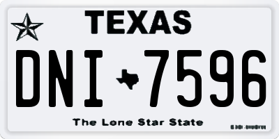 TX license plate DNI7596