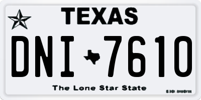 TX license plate DNI7610
