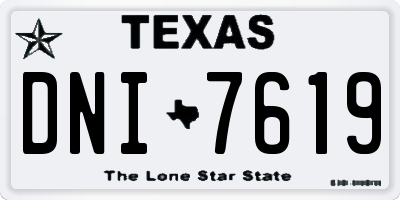 TX license plate DNI7619
