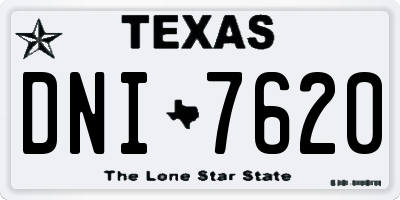 TX license plate DNI7620