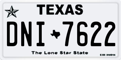 TX license plate DNI7622