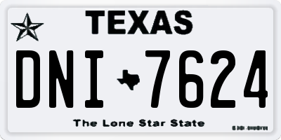 TX license plate DNI7624