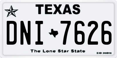 TX license plate DNI7626