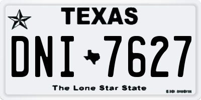 TX license plate DNI7627