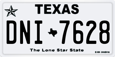 TX license plate DNI7628