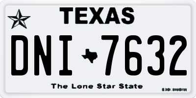 TX license plate DNI7632