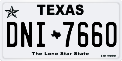 TX license plate DNI7660