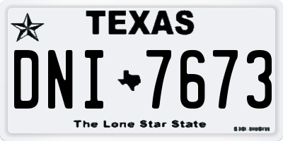 TX license plate DNI7673