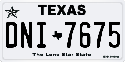 TX license plate DNI7675