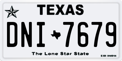 TX license plate DNI7679