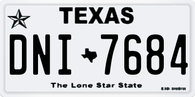 TX license plate DNI7684