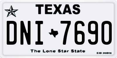 TX license plate DNI7690