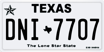 TX license plate DNI7707