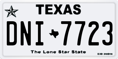 TX license plate DNI7723