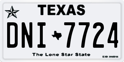 TX license plate DNI7724