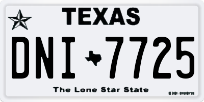 TX license plate DNI7725