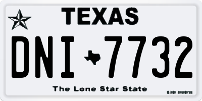 TX license plate DNI7732