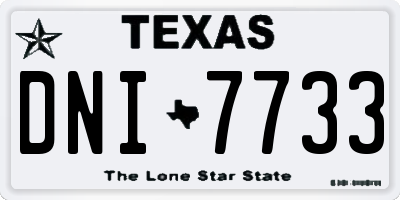 TX license plate DNI7733