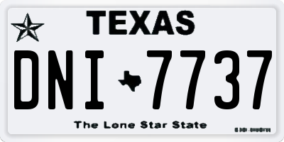 TX license plate DNI7737