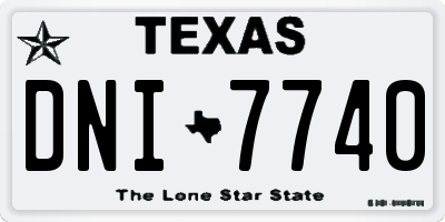 TX license plate DNI7740