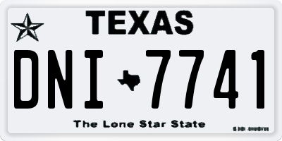 TX license plate DNI7741