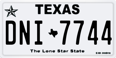 TX license plate DNI7744