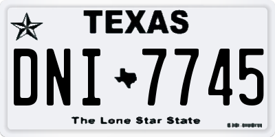 TX license plate DNI7745