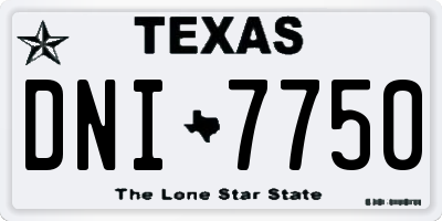 TX license plate DNI7750