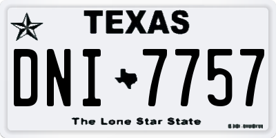 TX license plate DNI7757