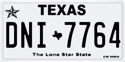 TX license plate DNI7764