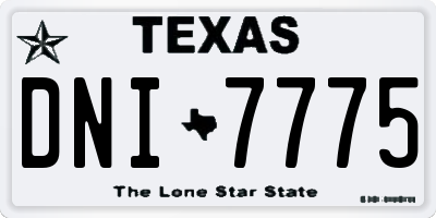 TX license plate DNI7775