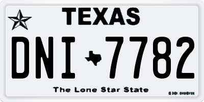 TX license plate DNI7782