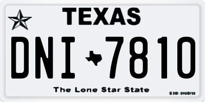 TX license plate DNI7810