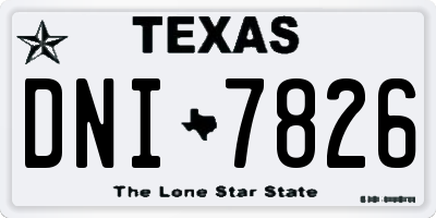TX license plate DNI7826