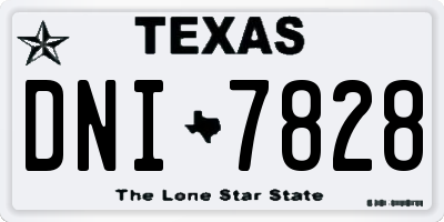 TX license plate DNI7828