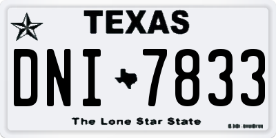 TX license plate DNI7833