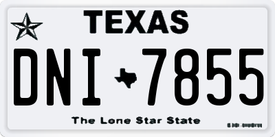 TX license plate DNI7855