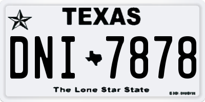 TX license plate DNI7878