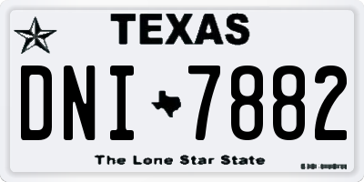 TX license plate DNI7882