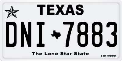 TX license plate DNI7883