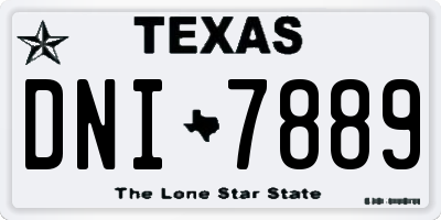 TX license plate DNI7889