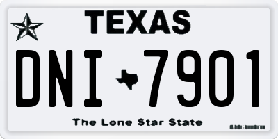 TX license plate DNI7901