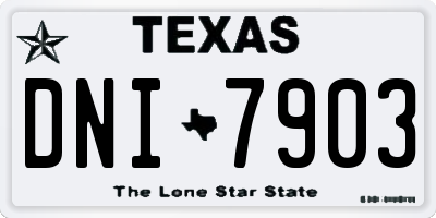 TX license plate DNI7903