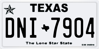 TX license plate DNI7904