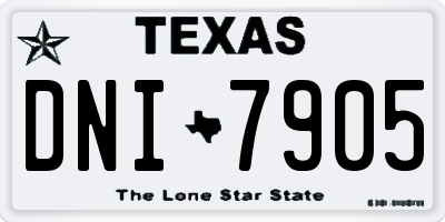TX license plate DNI7905