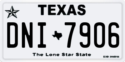 TX license plate DNI7906