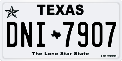 TX license plate DNI7907