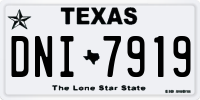 TX license plate DNI7919