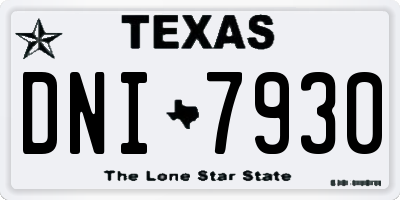 TX license plate DNI7930