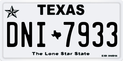 TX license plate DNI7933